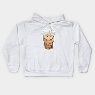 Cute Bubble Tea Cartoon Anime Boba Drawing Kids Hoodie